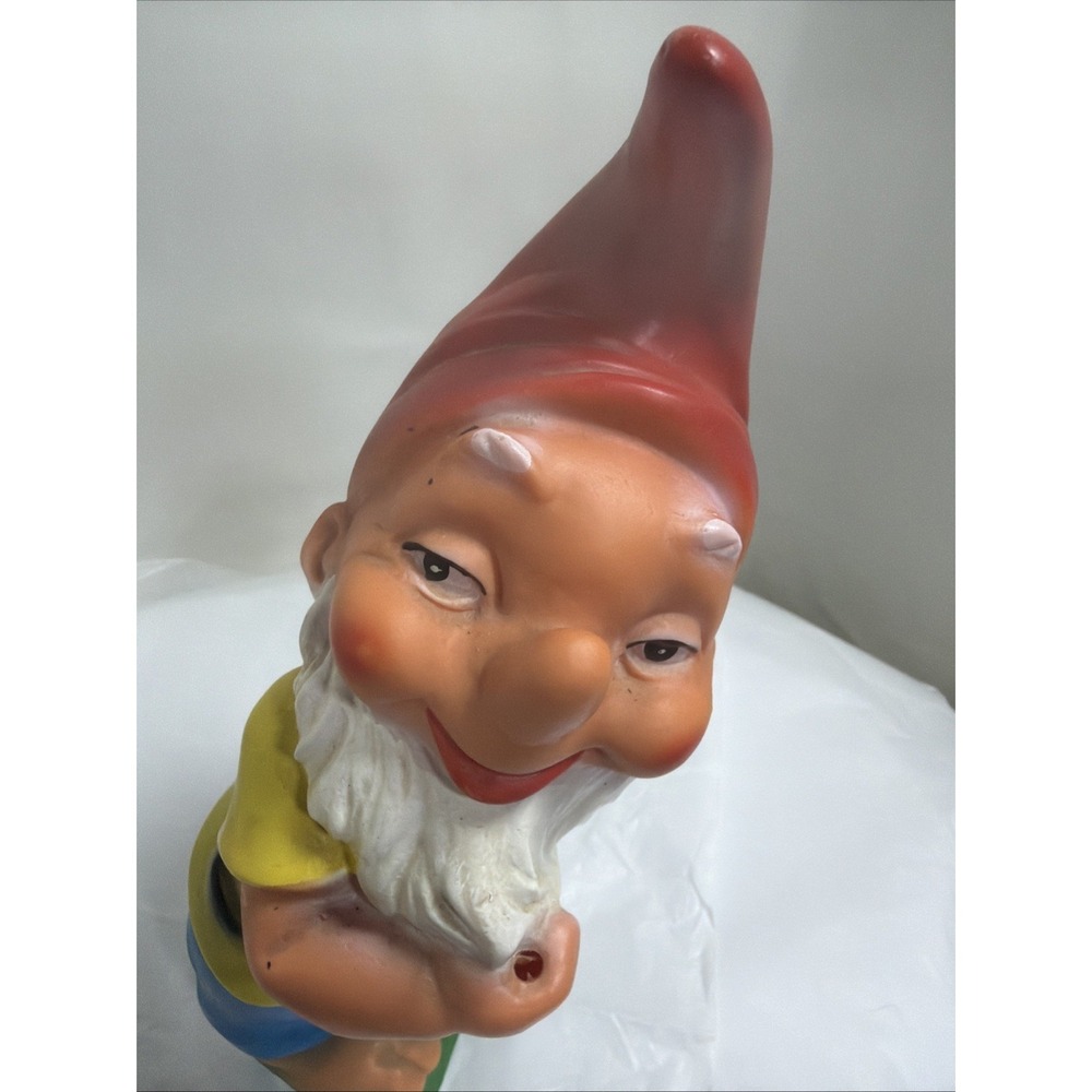 Garden Gnome in Yellow shirt Germany Tagged Vintage Fun 14" - Picture 2 of 6